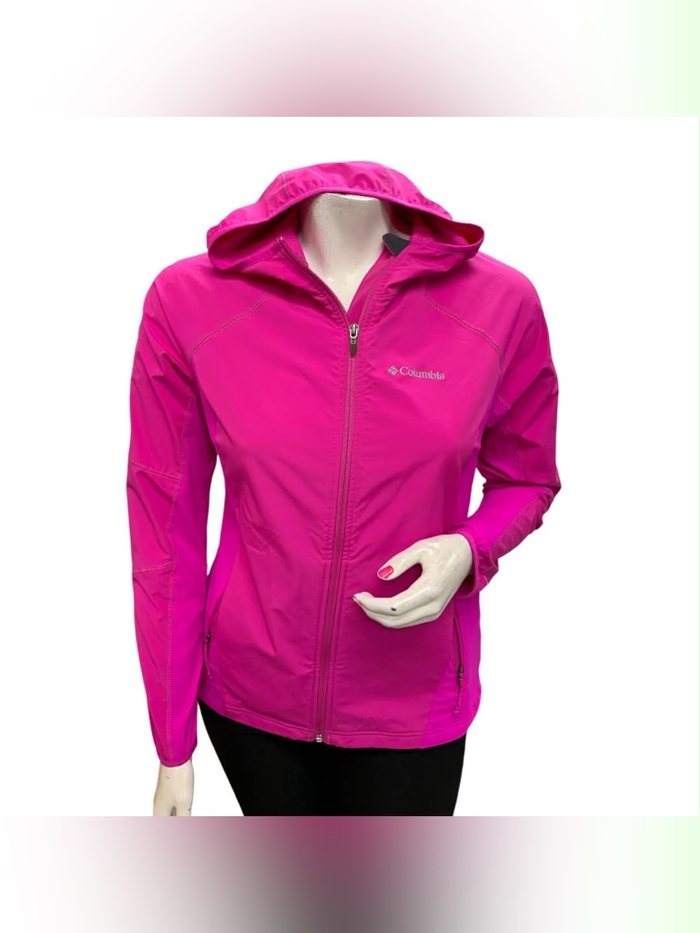 Columbia Hooded Pink Lightweight Jacket Size L